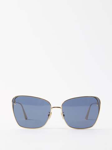 dior - missdior b2u square metal sunglasses - womens - gold blue
