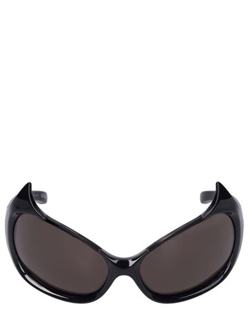 balenciaga gotham cat eye acetate sunglasses in black