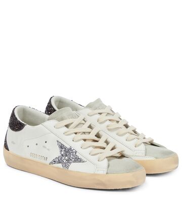 golden goose super-star leather sneakers in white