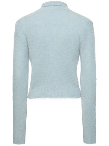 ami paris brushed alpaca blend turtleneck sweater in blue