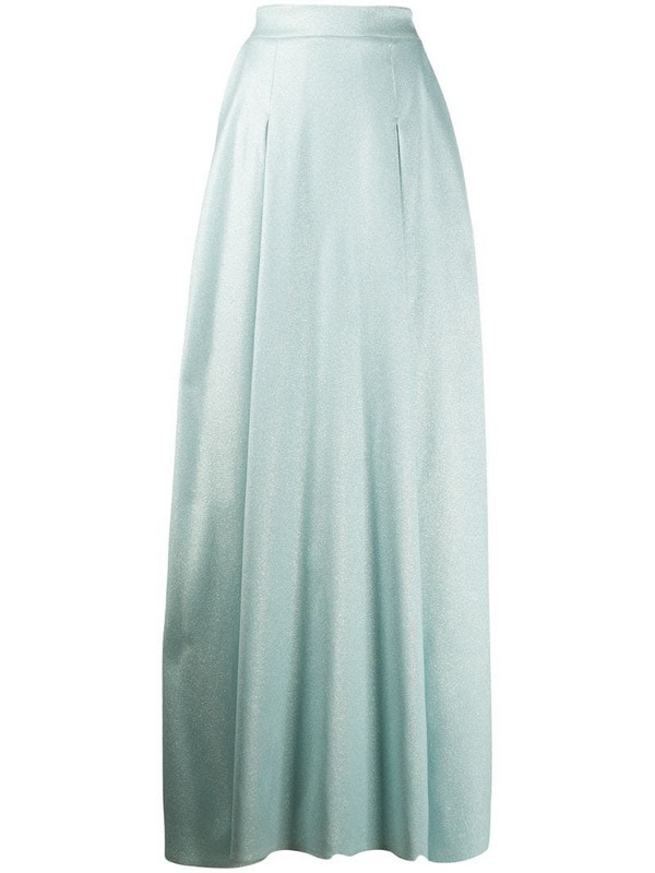 Talbot Runhof high-waist long full skirt in blue