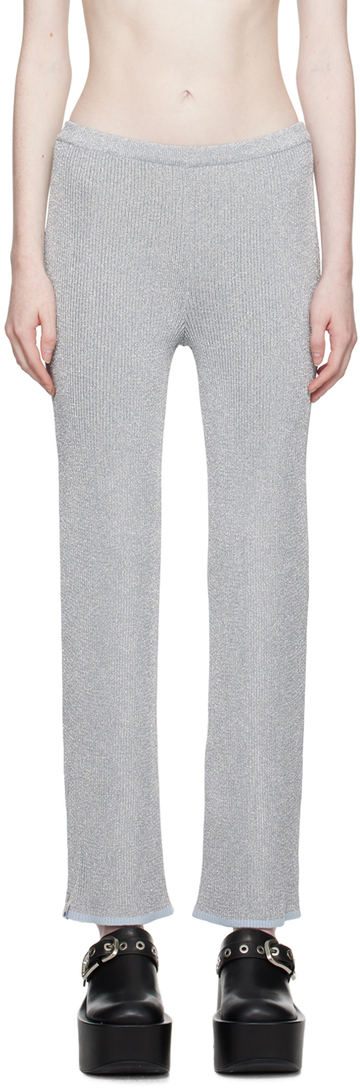 pushbutton silver fitted lounge pants