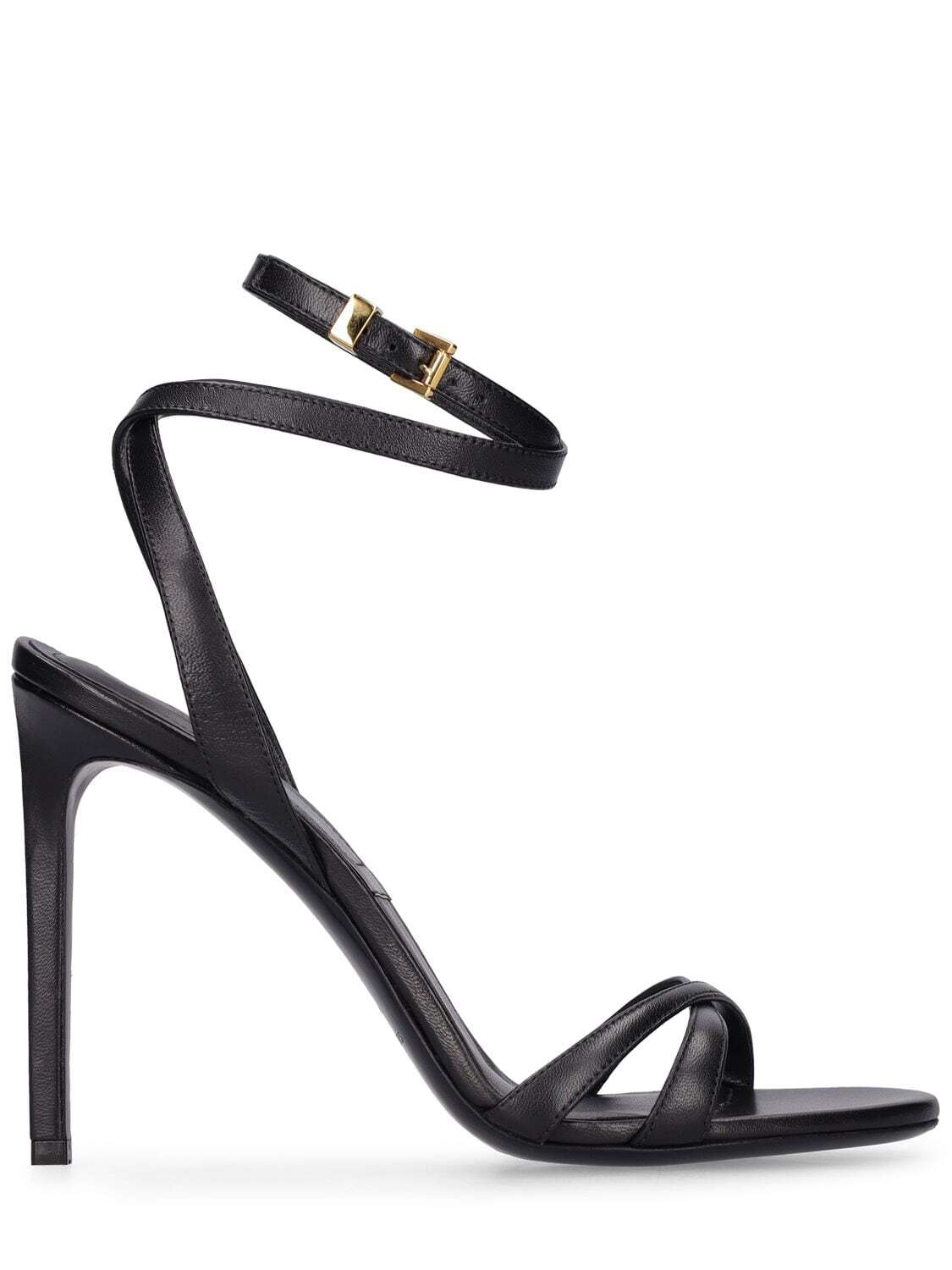 MICHAEL KORS COLLECTION 105mm Chrissy Leather Sandals in black