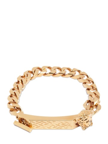 versace medusa & plaque bracelet in gold