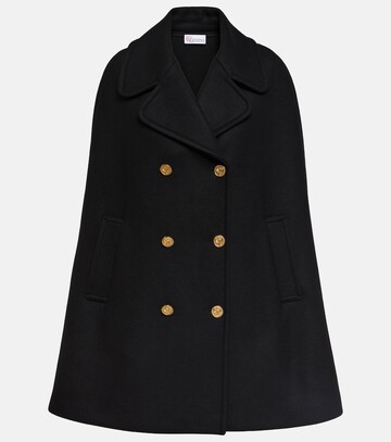 redvalentino double-breasted wool-blend cape in black