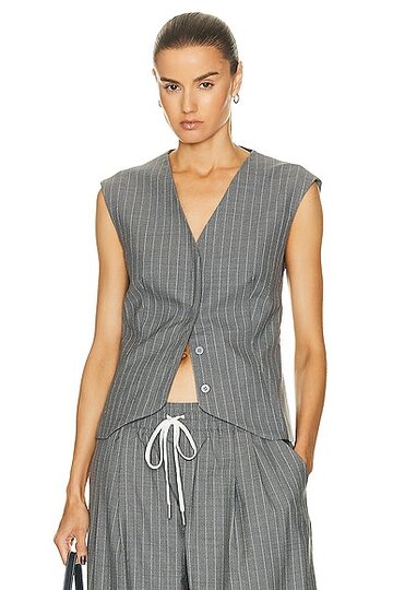 st. agni wool vest in grey