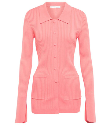 Live The Process Tuxedo ribbed-knit cardigan in pink