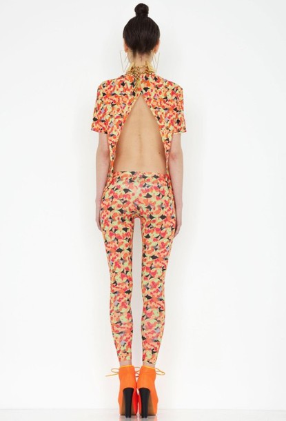 blouse pattern indie cute pants orange hippie hipster