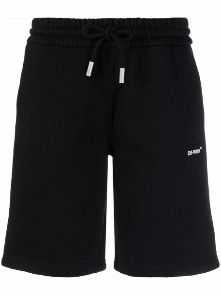 Off-White Diag-stripe print track shorts - Black