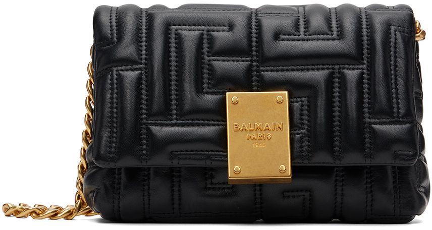 Balmain Black 1945 Soft Bag in noir