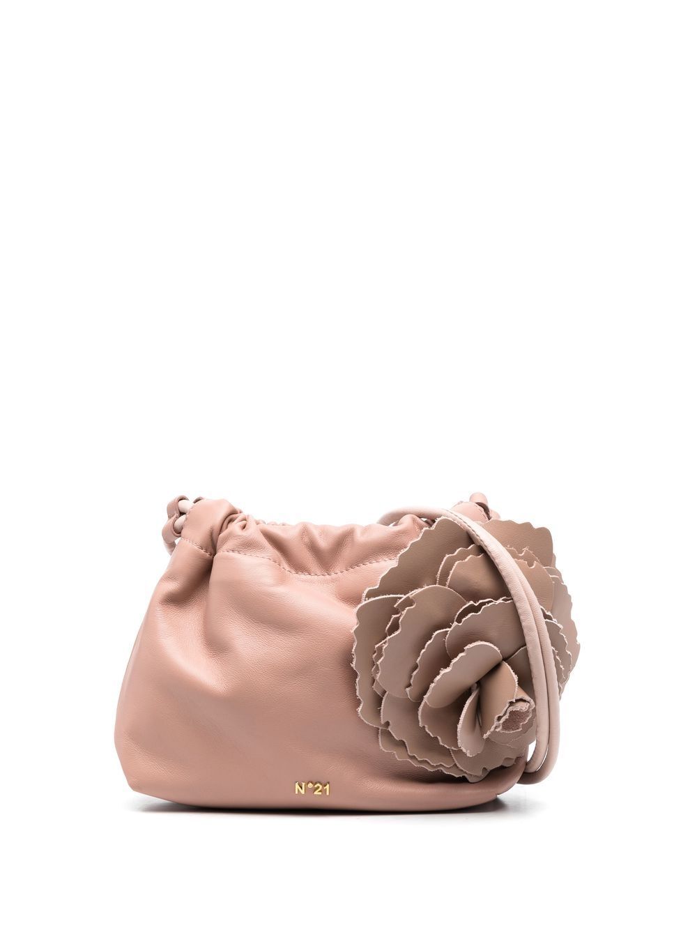 Nº21 floral-detail leather mini bag - Pink