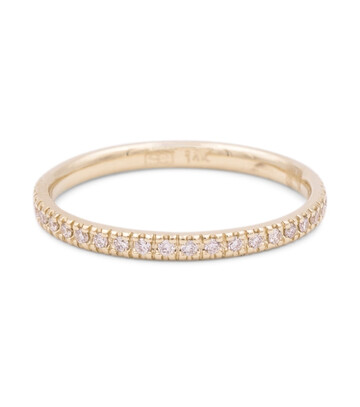 sydney evan 14kt yellow gold eternity ring with diamonds
