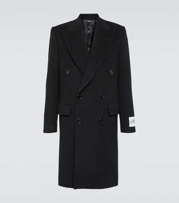 dolce&gabbana double-breasted wool-blend coat in black