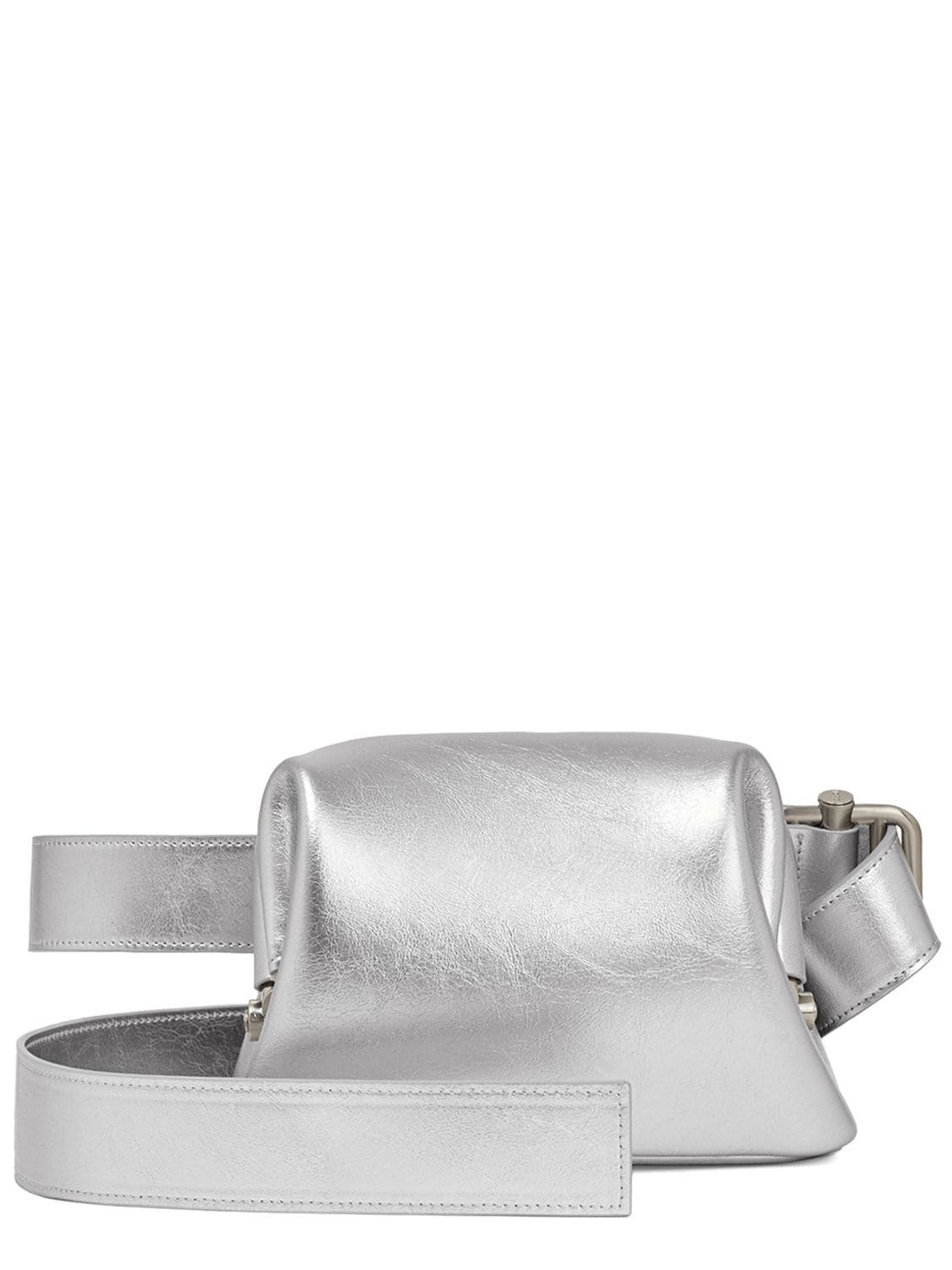 OSOI Pecan Brot Leather Shoulder Bag in silver