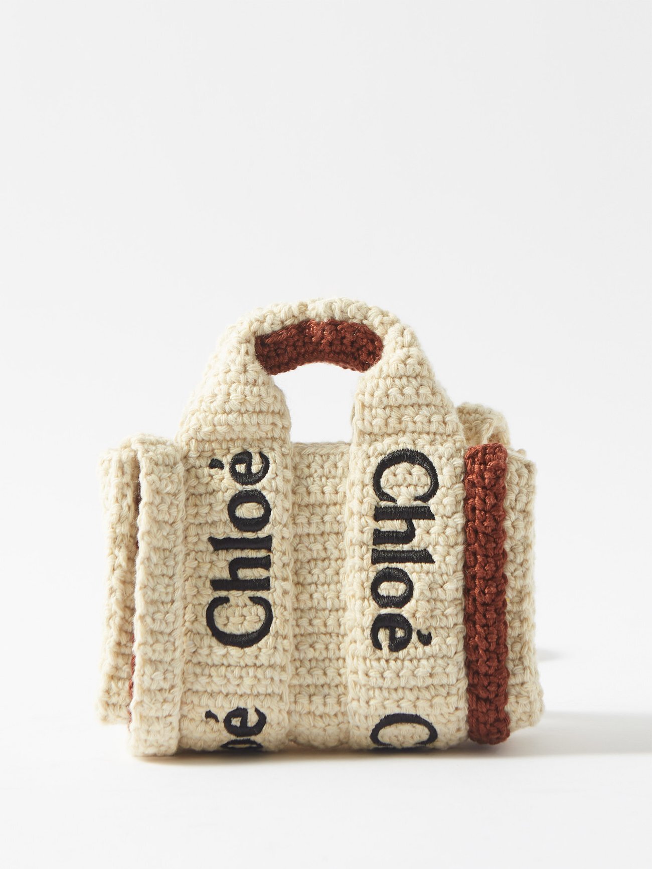 Chloé Chloé - Woody Nano Knitted Cross-body Bag - Womens - Beige