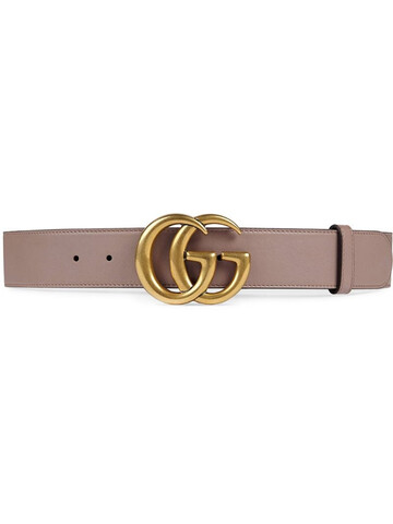 Gucci Leather belt with Double G buckle in pink