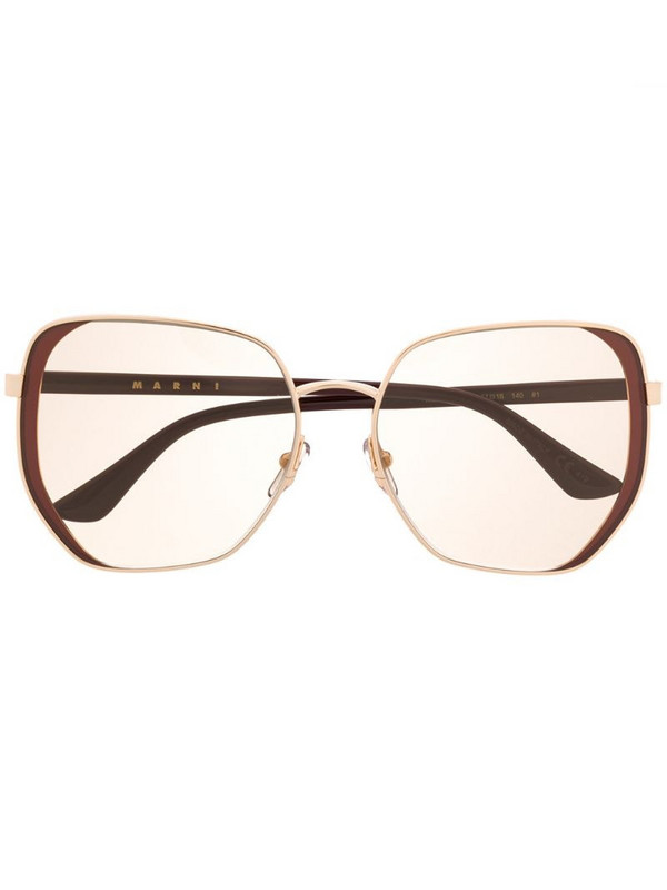 Marni Eyewear oversized frame sunglasses in brown
