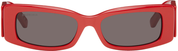 balenciaga red everyday rectangular sunglasses