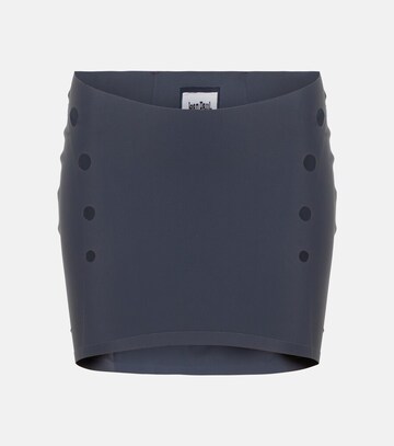 jean paul gaultier perforated low-rise jersey miniskirt in grey