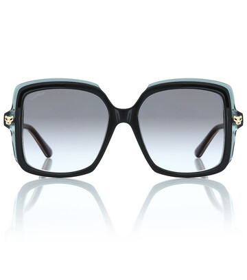 Cartier Eyewear Collection PanthÃ¨re de Cartier oversized sunglasses in black