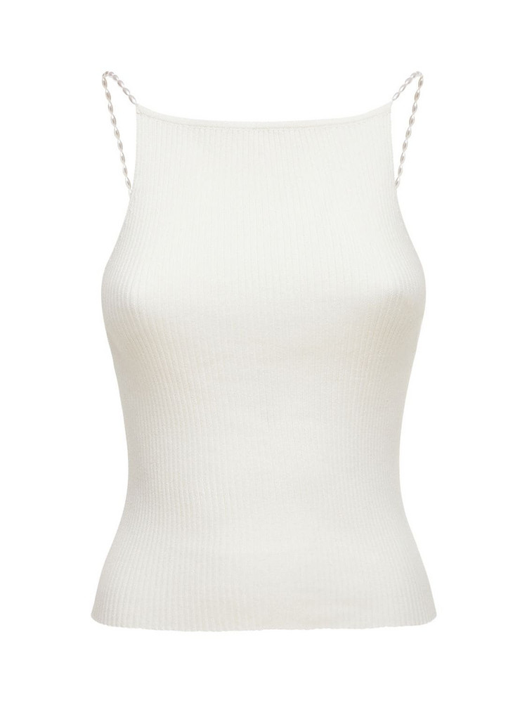 MUSIER PARIS Drew Ribbed Cotton Tank Top in white