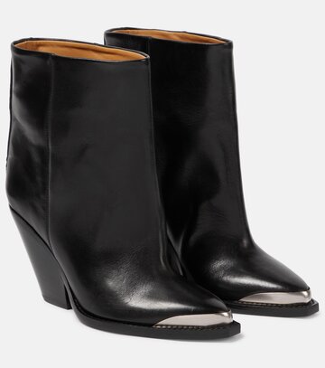 isabel marant ladel leather ankle boots in black