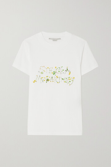 stella mccartney - dandelion printed cotton-jersey t-shirt - white