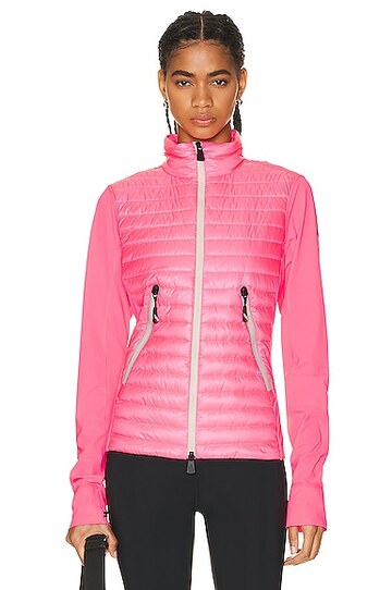 moncler grenoble day-namic zip up jacket in pink