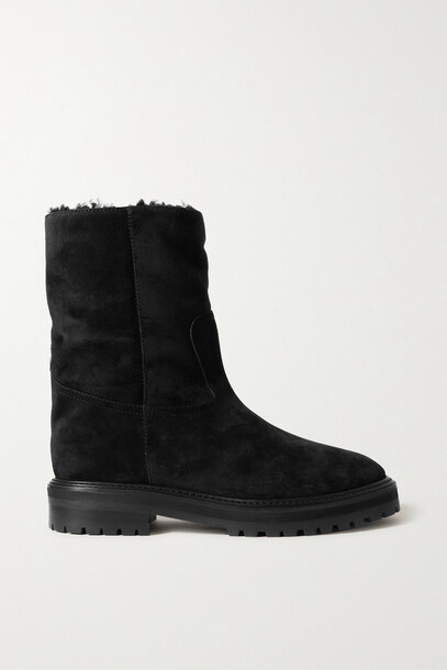 Jimmy Choo - Yari Shearling-lined Suede Ankle Boots - Black