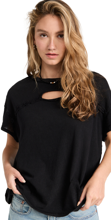 Free People Cut Out Tee in black