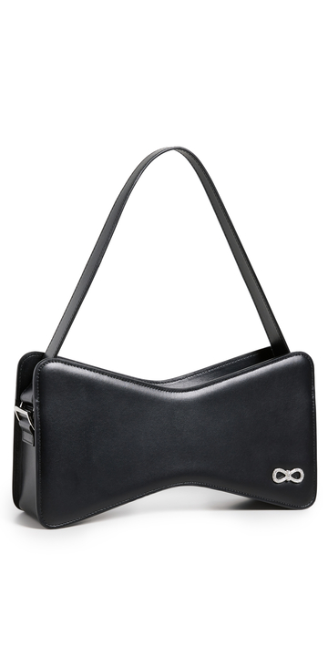 MACH & MACH Bow Baguette Bag in black