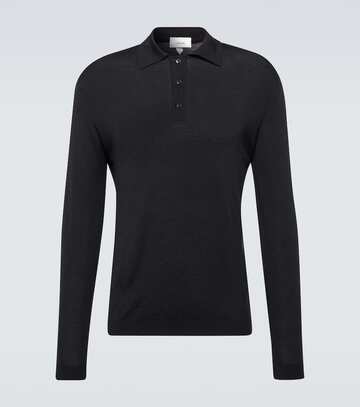 lardini wool-blend polo sweater in black