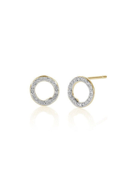 Monica Vinader Riva Diamond Circle Stud earrings in gold