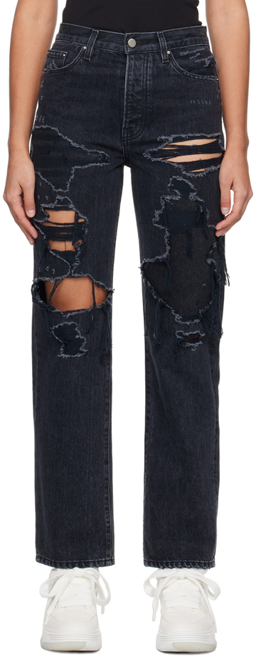 amiri black distressed jeans