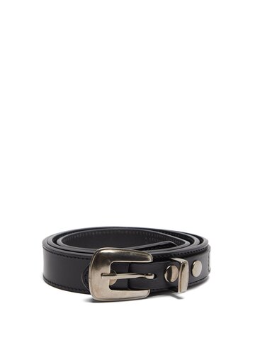 lemaire - western leather belt - mens - black
