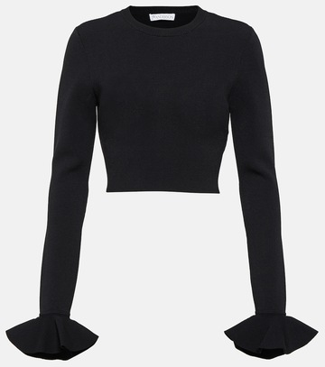 JW Anderson Ruffled cropped sweater in black
