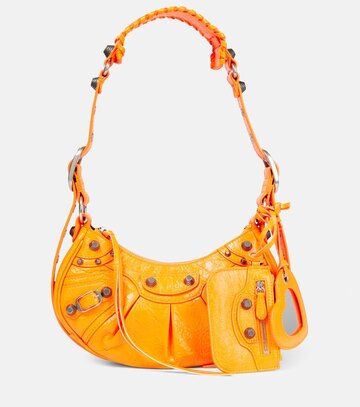 balenciaga le cagole xs leather shoulder bag in orange