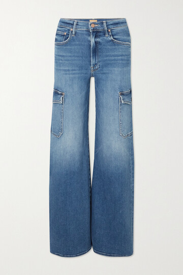mother - the undercover high-rise wide-leg cargo jeans - blue