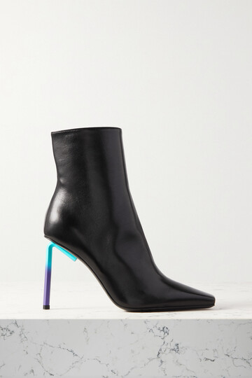 off-white - allen leather ankle boots - black