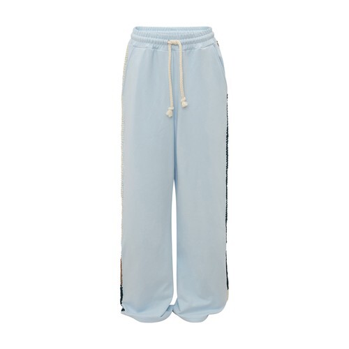 Jw Anderson Wide Leg Contrast Stitch Track Pant in blue