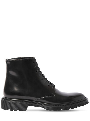 SAINT LAURENT 30mm Army Brushed Leather Boots in black