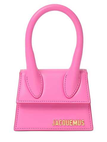 jacquemus le chiquito moyen leather top handle bag in pink