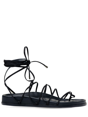 IINDACO 20mm Paride Grosgrain Lace-up Sandals in black