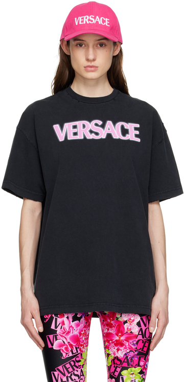 versace black distressed t-shirt