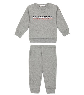 Moncler Enfant Baby set of cotton-blend sweatshirt and pants in grey