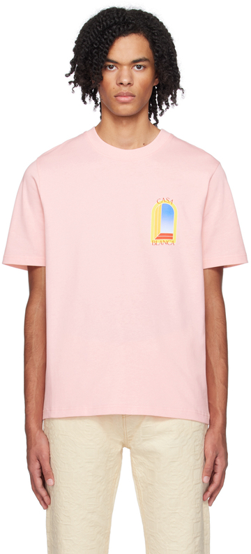 casablanca pink 'l'arche de jour' t-shirt