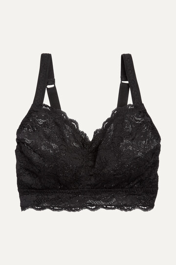 cosabella - never say never curvy sweetie dd-f stretch-lace soft-cup bra - black