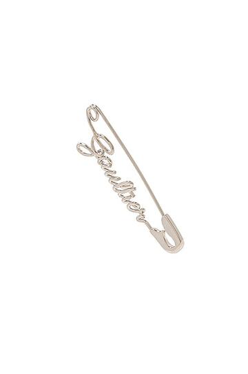 jean paul gaultier safety pin gaultier mono earring in metallic silver