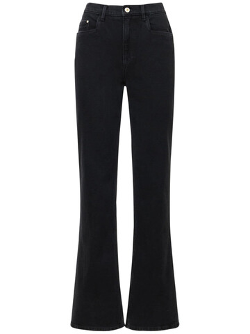 WANDLER Daisy Mid Rise Wide Cotton Jeans in black