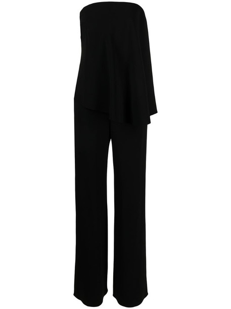 Emporio Armani strapless straight-leg jumpsuit in black